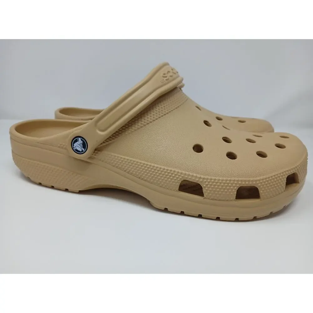 Crocs Classic Wheat Beige Sandal Slip-On Slide Slipper Men's Sz US 13 10001-209